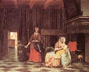 HOOCH, Pieter de Suckling Mother and Maid s china oil painting artist